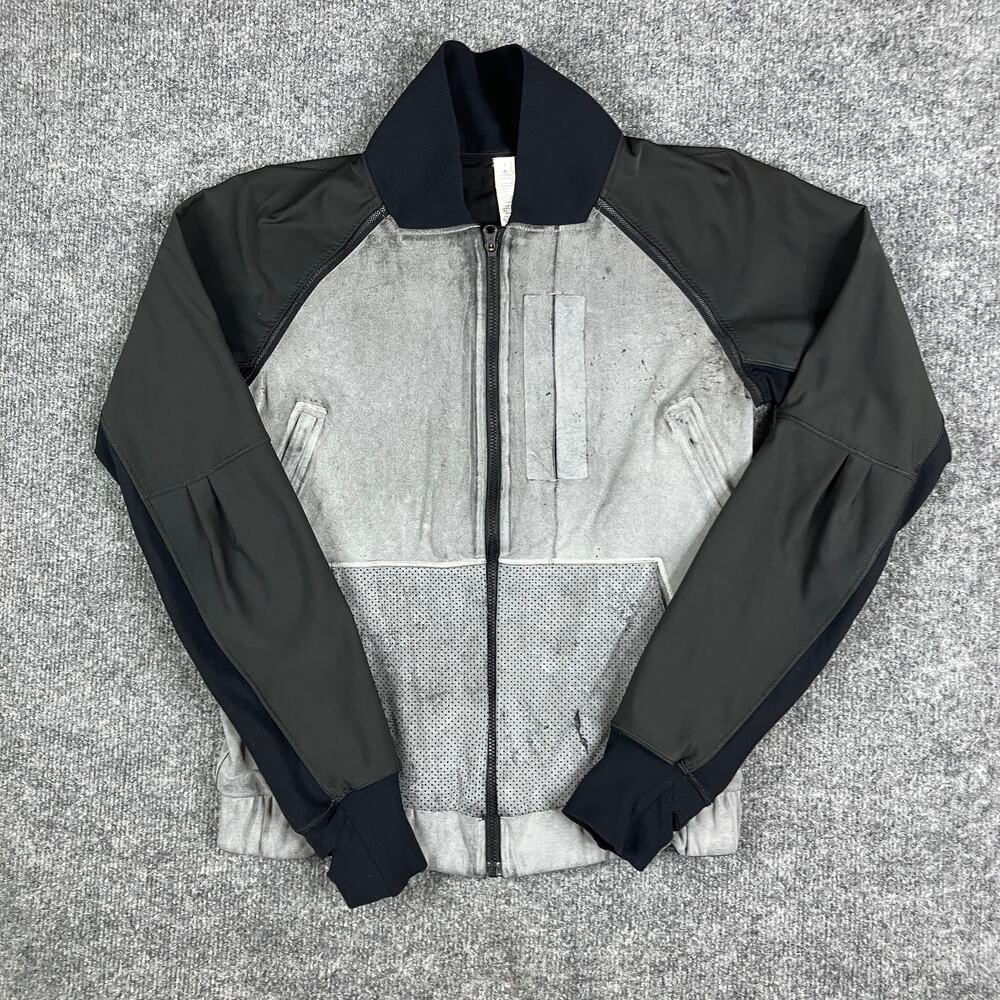 Lululemon Jacket Womens Size 4 Gray Black Full Zip Athletic Stretch